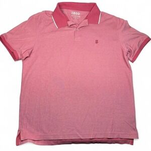 IZOD Advantage Performance Stretch Pink‎ Polo Shirt Mens Large Preppy Academia